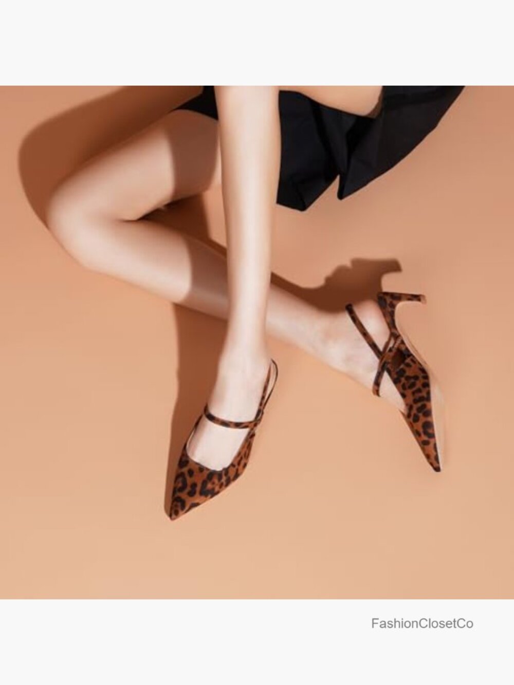 Slingback Kitten Heel Pumps - Pointed Toe Dress Shoes - Picture 5 of 6